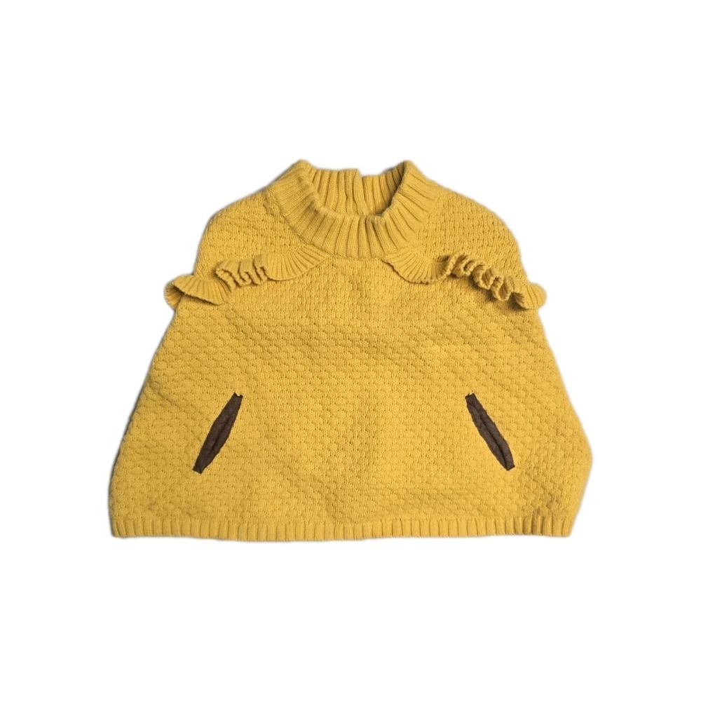 NWT Janie and Jack Girls' Knit Sweater Poncho Cape Mustard Yellow 18-24 Months‎